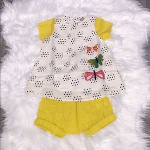 Hallmark Baby NWT Size 0-3 Months Butterfly Embroidery Dress w/ Bloomers